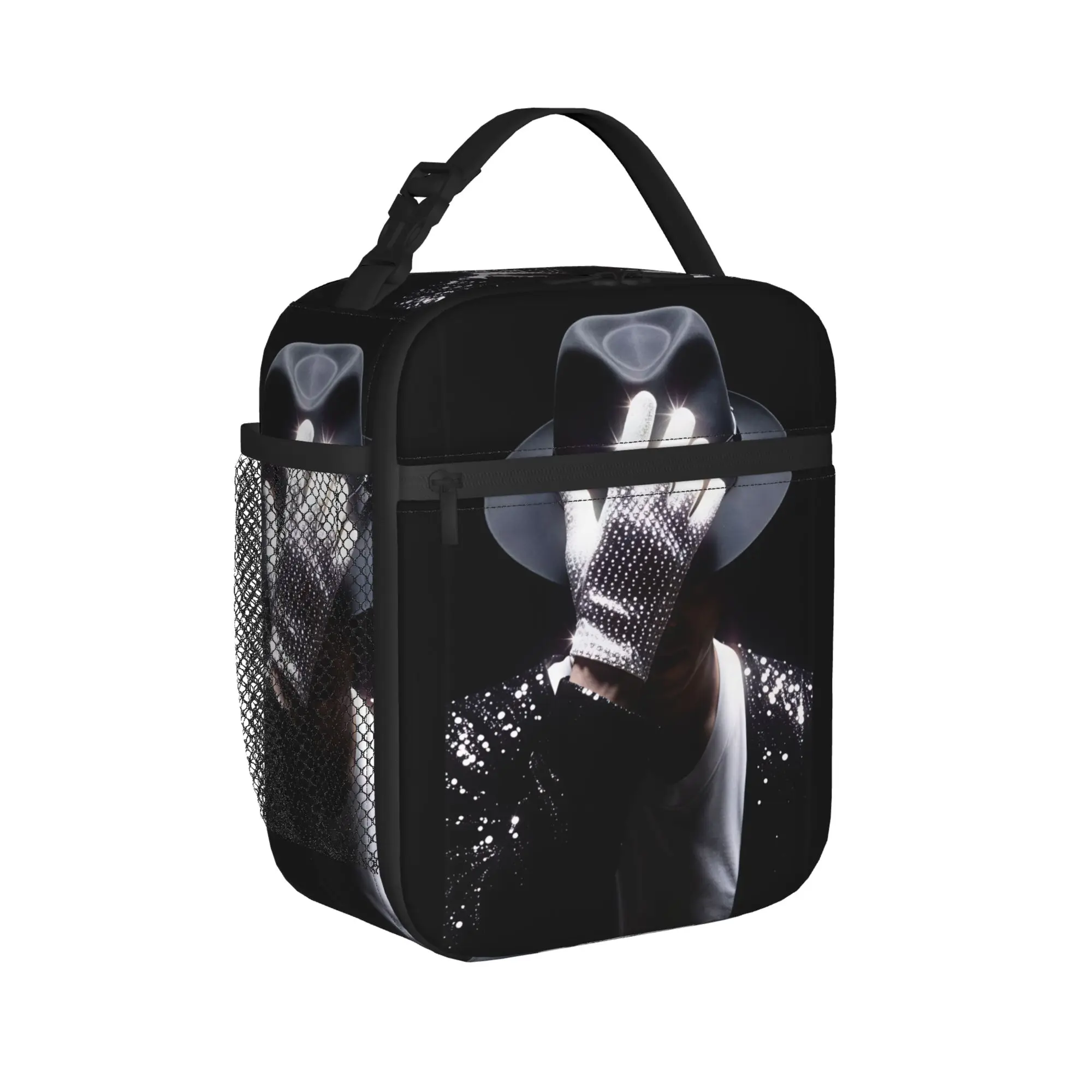 Michael Jackson Lunch Bag  Vintage Lunch Box For Men Travel Portable Insulated Cooler Bag Oxford Custom Thermal Lunch Bags