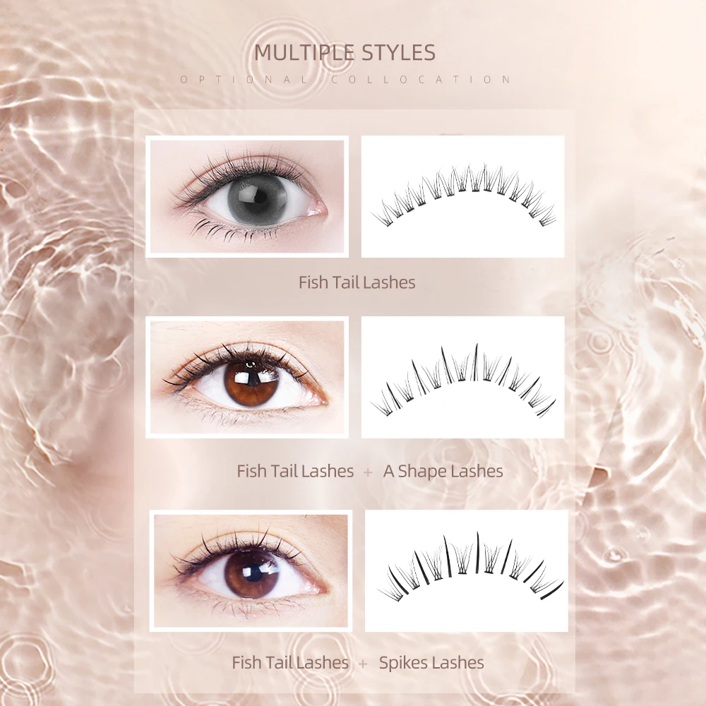 NAGARAKU DIY Spikes Lashes Wispy Eyelash Extension Individual A/M Shape Fish Tail Beauty Makeup False Eyelash