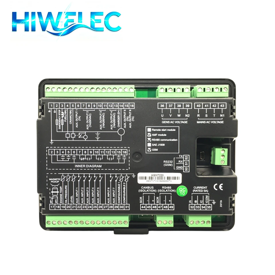 HGM7220 Smartgen Auto Main Failure Genset Controller Automatic Control System And Monitor for Diesel Generator