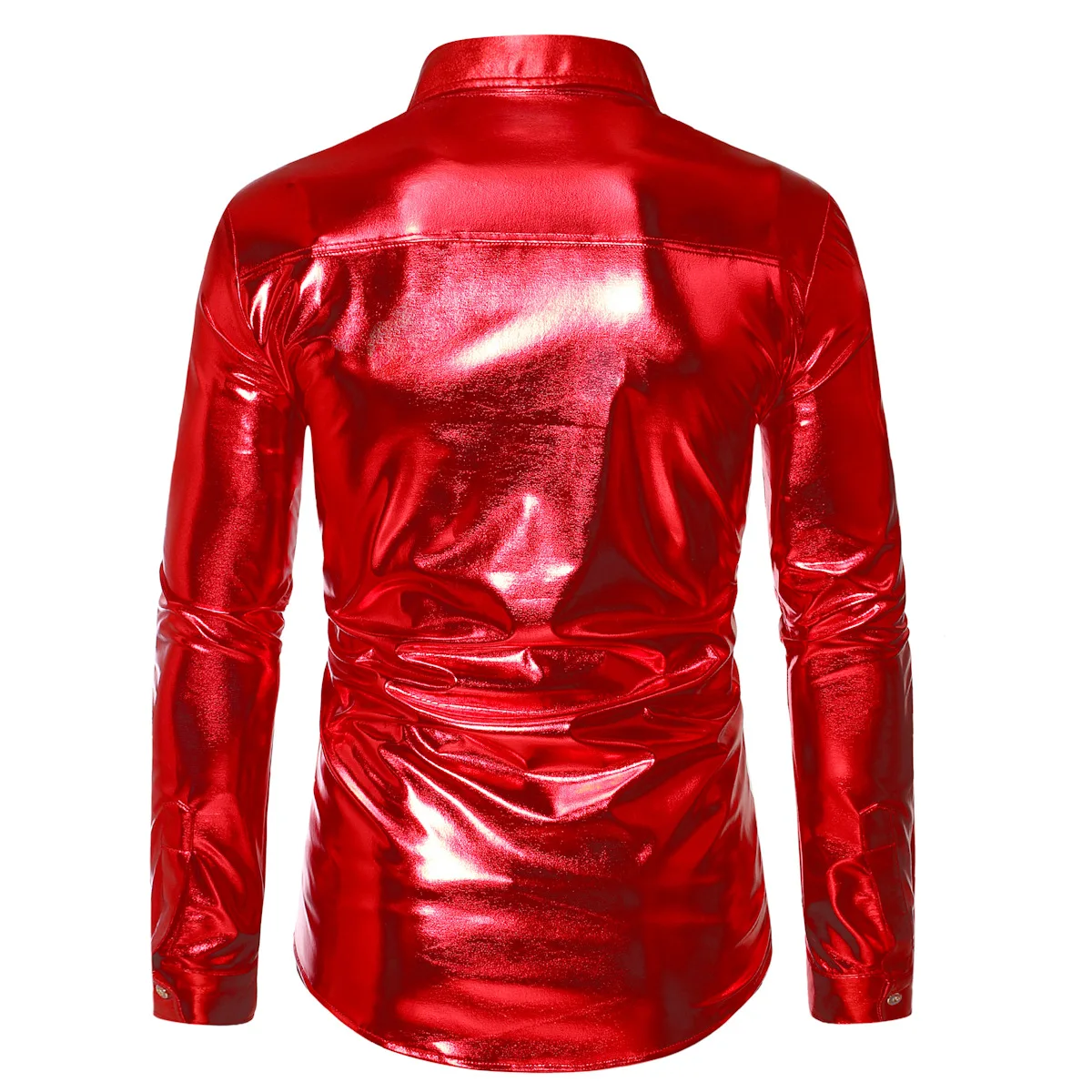 Men\'s 70’s Disco Metallic Shirts For Party Nightclub Sequins Shiny Long Sleeve Shirts Male Stylish Stage Banquet Chemise Hombre