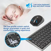 Wireless Slim Keyboard and Mouse Set with Multilingual Keys #4