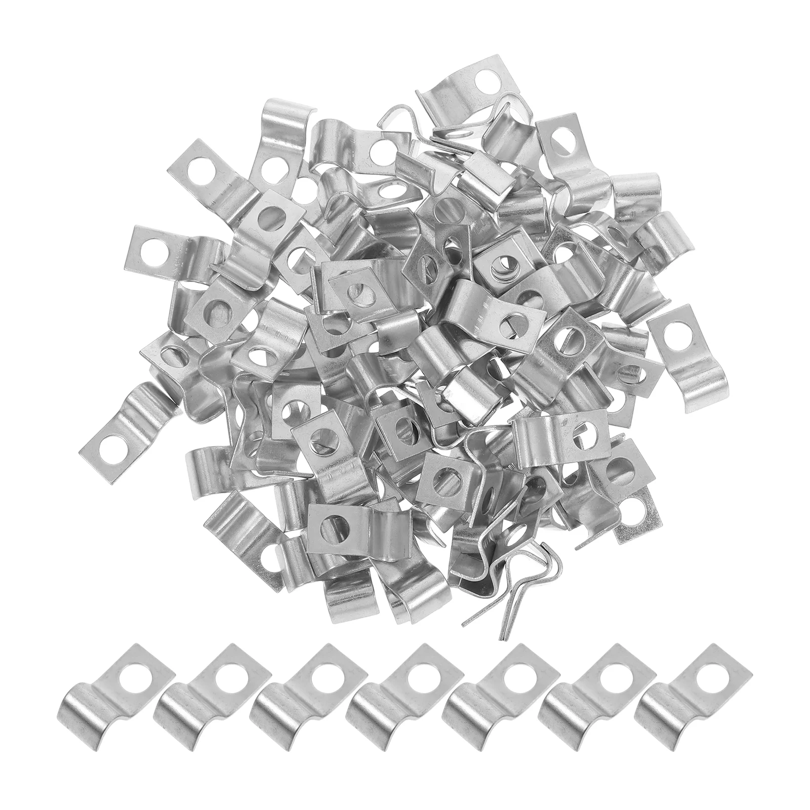100 clip per cavi metallici per scheda tubo dell'acqua, morsetto di fissaggio esterno, staffe per cavi, cinturino in ferro, cavo esterno