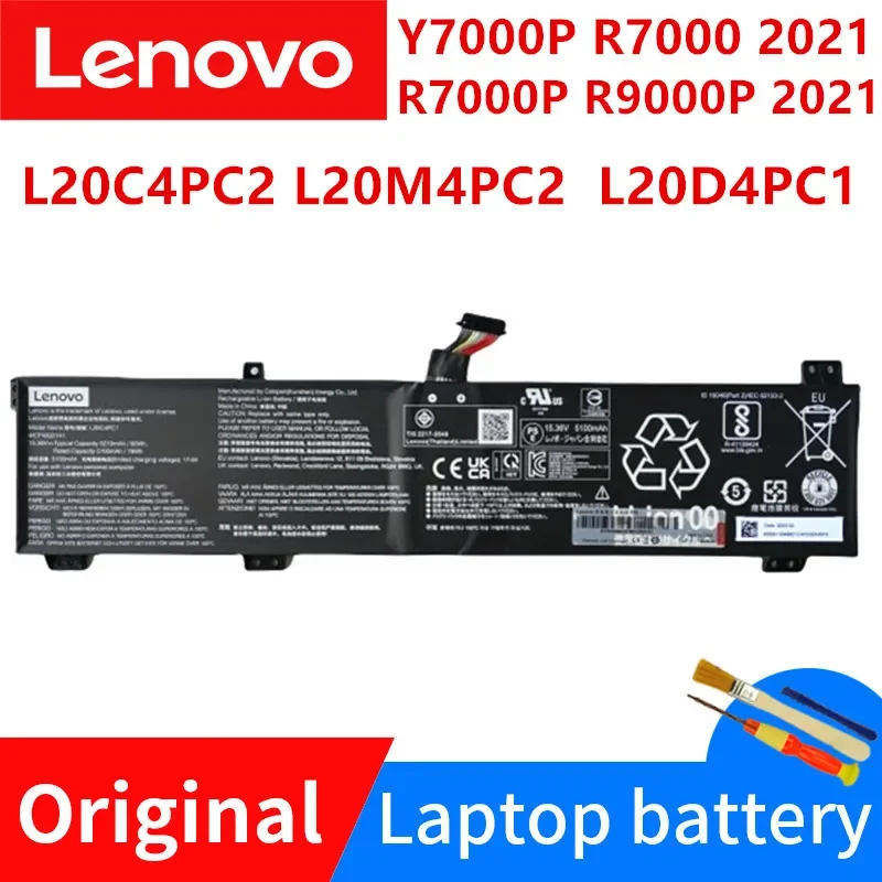 

New Lenovo Original Legend Y7000P R7000 R7000P R9000P Y9000P 2021 Laptop Battery L20C4PC2 L20M4PC2 L20C4PC1 L20M4PC1 L20D4PC1