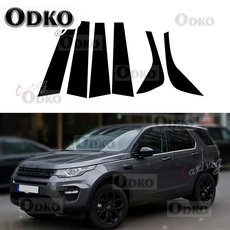 

Подходит для Land Rover Discovery Sport L550 2015 2016 2017 2018 2019, оконные стойки, накладки на дверь, наклейки, глянцевый черный цвет