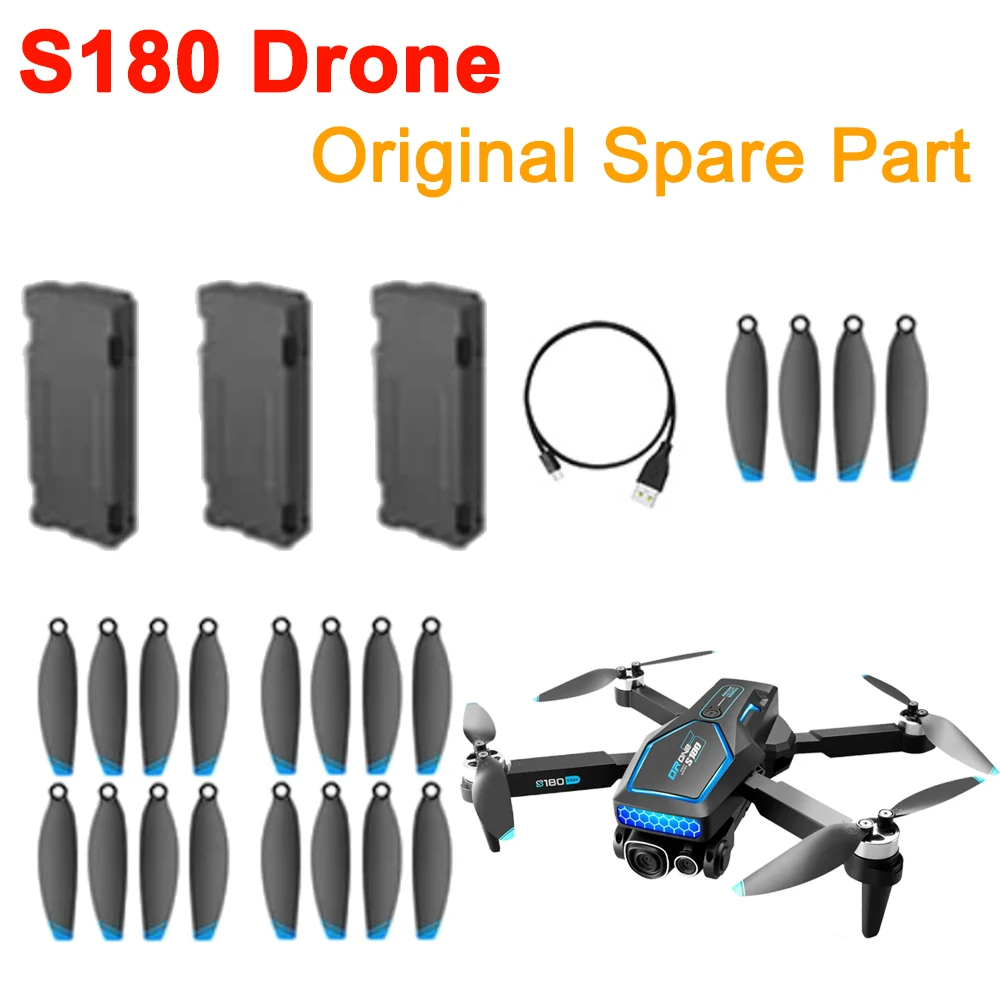 S180 MAX Drone RC Quadcopter Original Spare Part Battery / USB Charger Cable / Main Blade Propeller Accessory