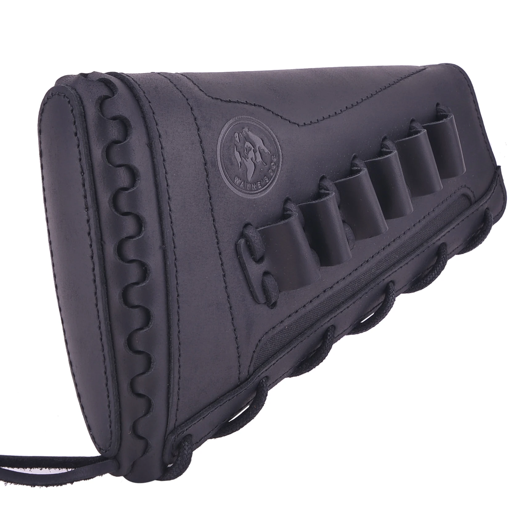 Leather Rifle Cheek Rest Pad Ammo Holder Shotgun Butt Stock Cover For Right .308 .45-70 .30-06 .30-30 .357 .22LR 12GA 16GA 20GA