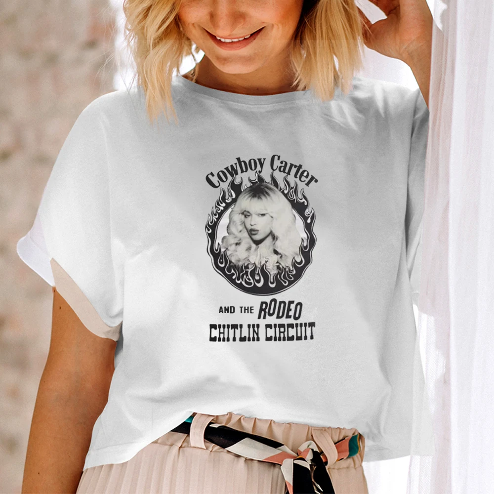 

Футболка Cowboy Carter and The Rodeo Chitlin, Ретро рубашка для альбома Beyonce, унисекс, ковбойский Топ Carter