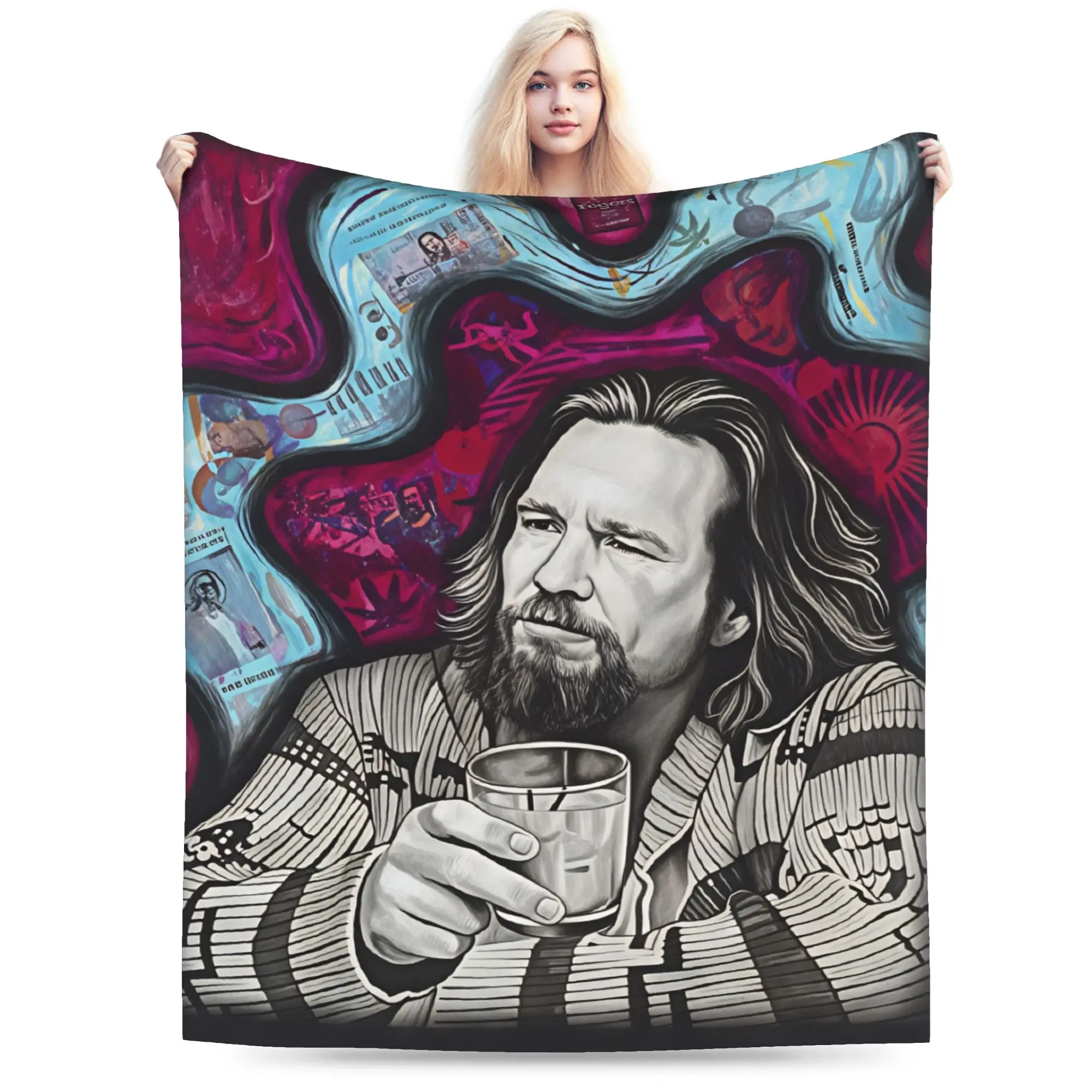 The Dude Big Lebowski Soft Warm Blanket  Students Plush Throw Blanket Fashion Outdoor Flannel Bedspread Sofa Bed Cover