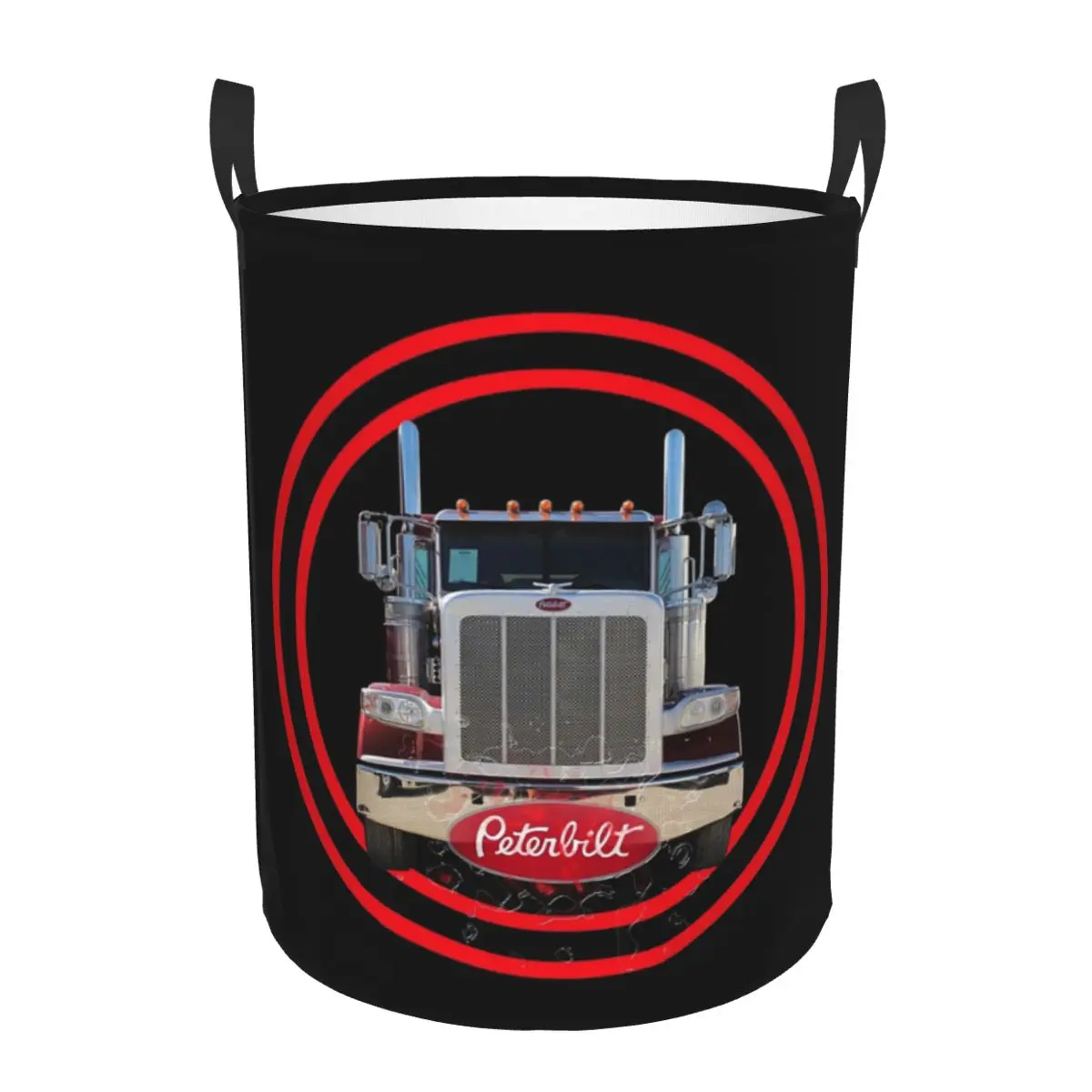 Truck Logo Peterbilt Foldable Laundry Baskets Dirty Clothes Toys Sundries Storage Basket Large Waterproof Box For Home Kids