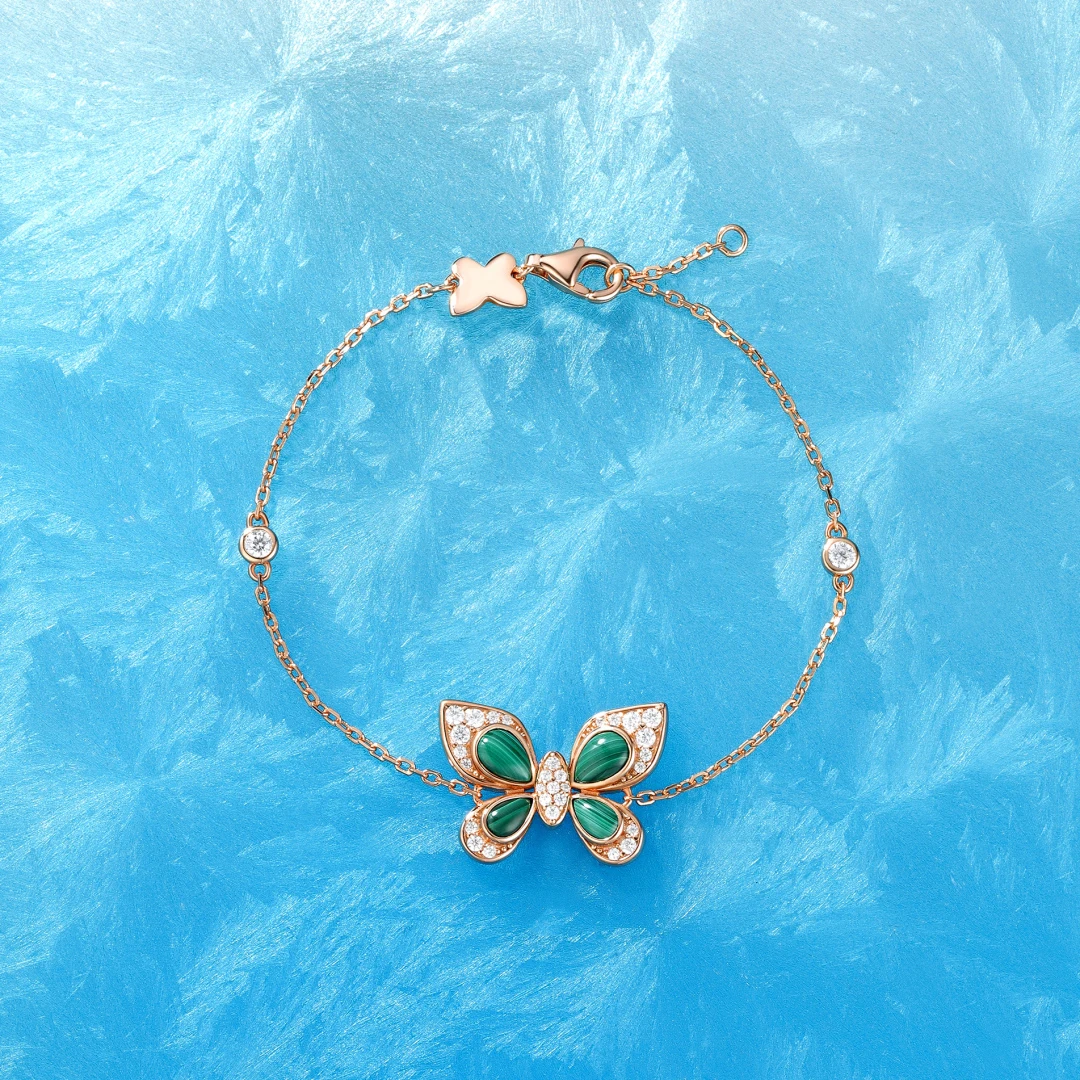 

Europe Fine 925 Silver Rose Gold Gemstone Butterfly Diamond Bracelet Woman Premium Top Quality Jewelry Trend
