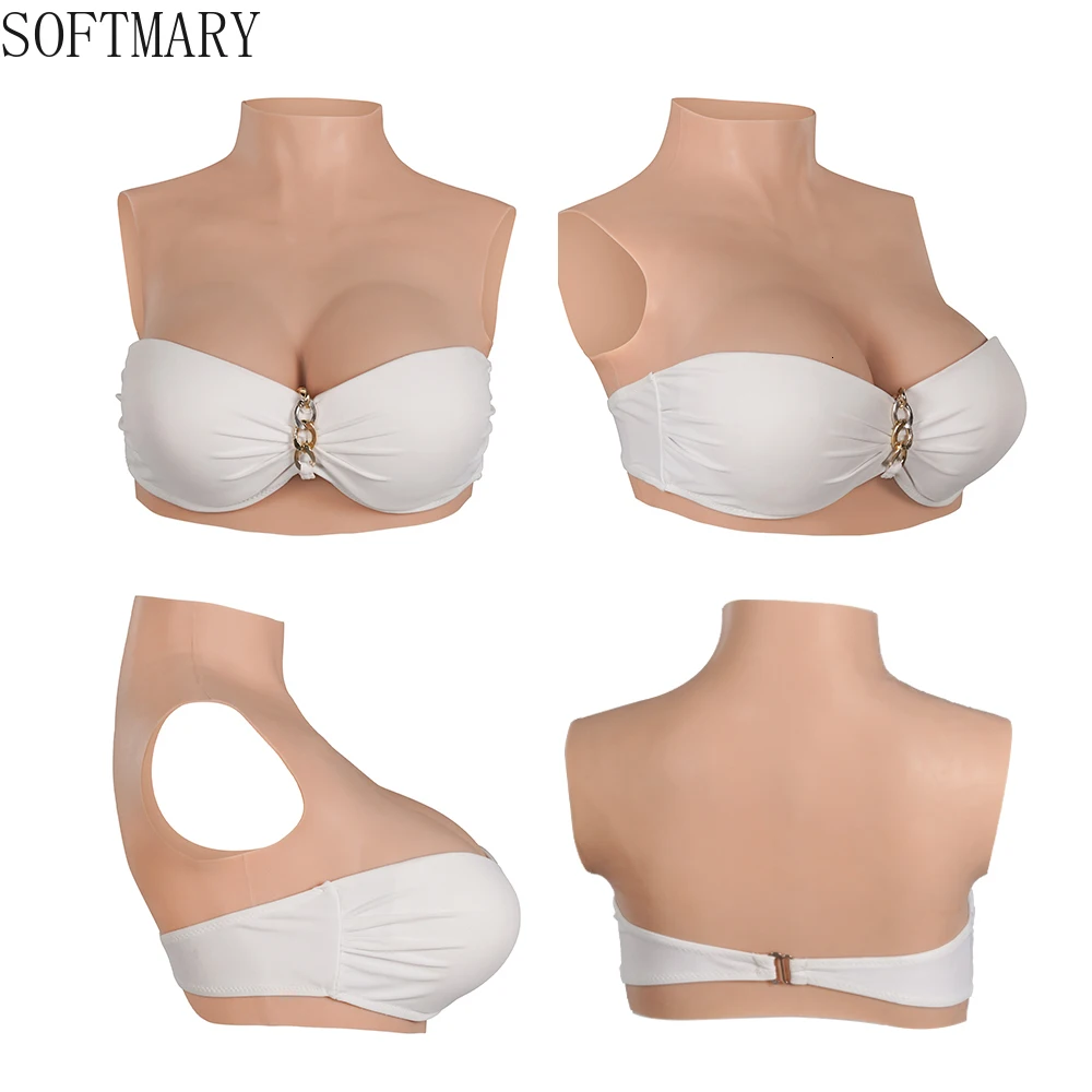 

SOFTMARY Cosplay Silicone Breastplate Fake Boobs Fake Breasts Forms B-G Cup Breast Plates Transgender Drag Queen Breast Plate