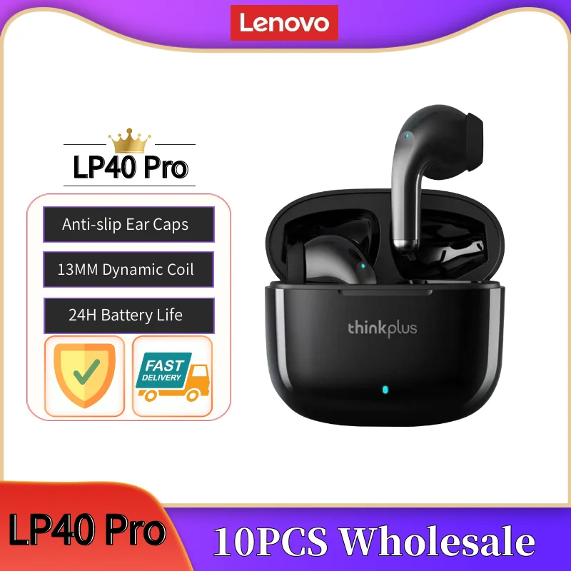 

10PCS Original Lenovo LP40 Pro TWS Earphones Wireless Bluetooth 5.1 Sport Noise Reduction Headphones Touch Control 250mAH