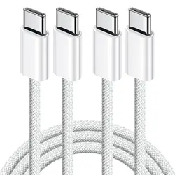 USB C to USB C 케이블, 아이폰 15/15 프로, 15 프로 맥스, 15 플러스용 고속 충전 코드, 2 팩, 2m, 6FT, 60W