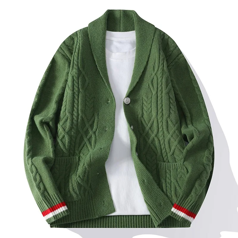 سترة محبوكة جديدة للرجال، سترة صوفية عصرية لخريف وشتاء 2025، معطف رجالي فضفاض وغير رسمي