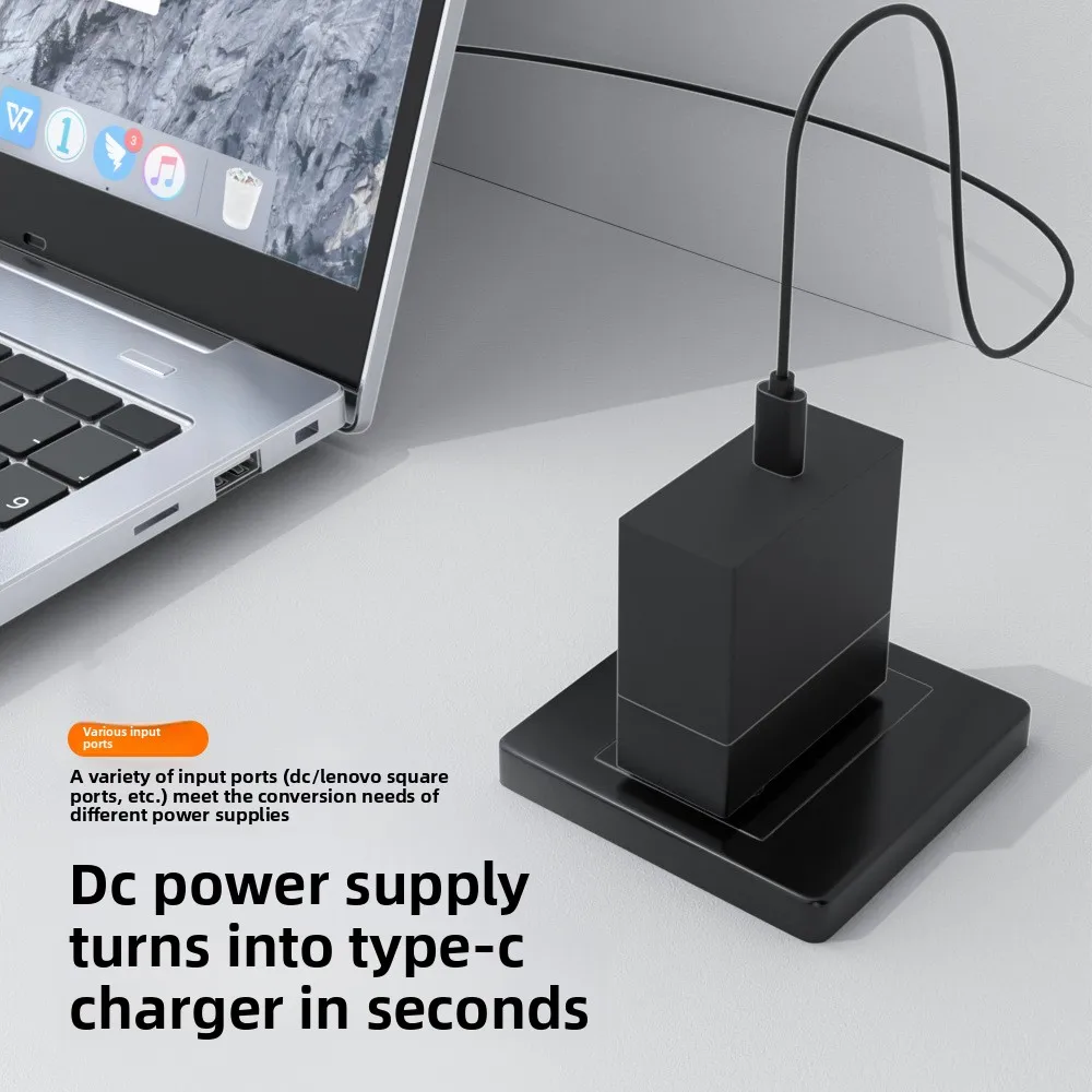 100W DC to USB C PD Power Adapter Converter for Lenovo Asus Hp Dell Acer Laptop Charger to 5V 9V 20V Type C Charger Connector
