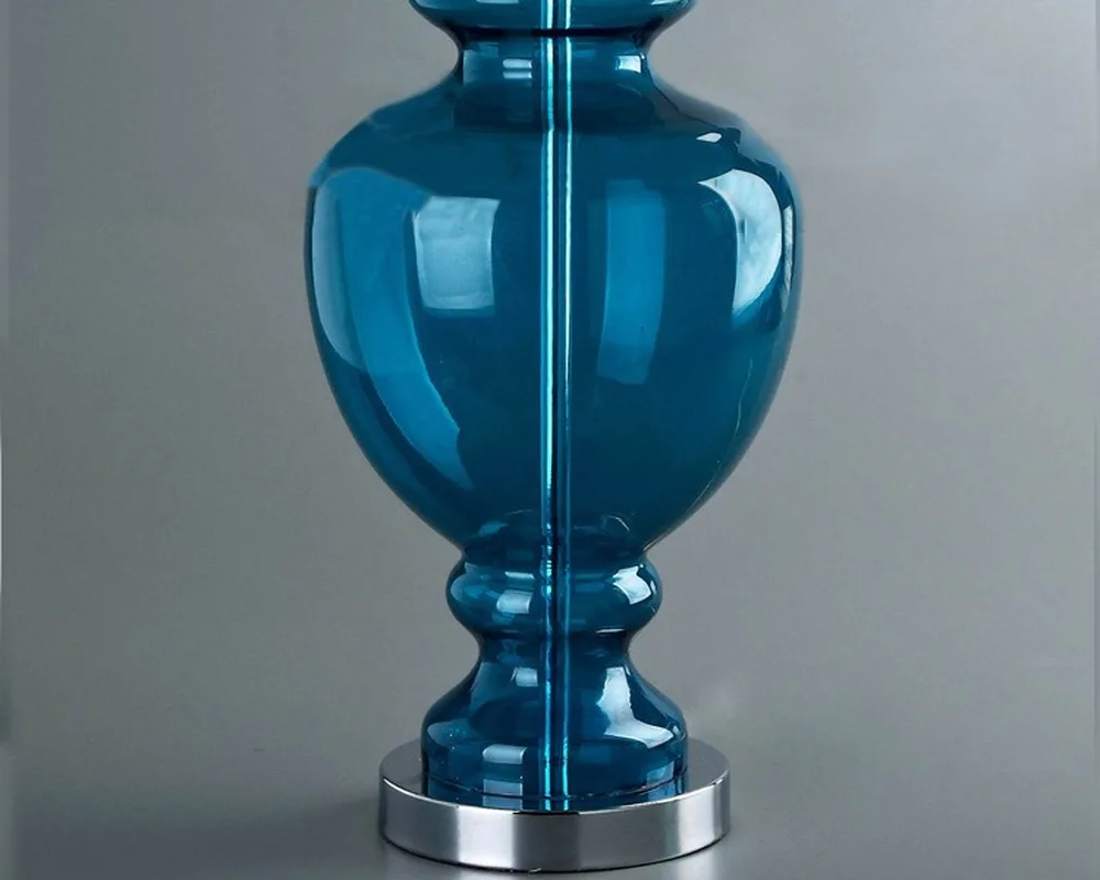 Imagem -05 - Azul Cabaça Vaso de Vidro Lâmpada Mesa para Sala Estar Quarto Lâmpada Cabeceira 220v 110v ue Plug Arte Deco Mj1026