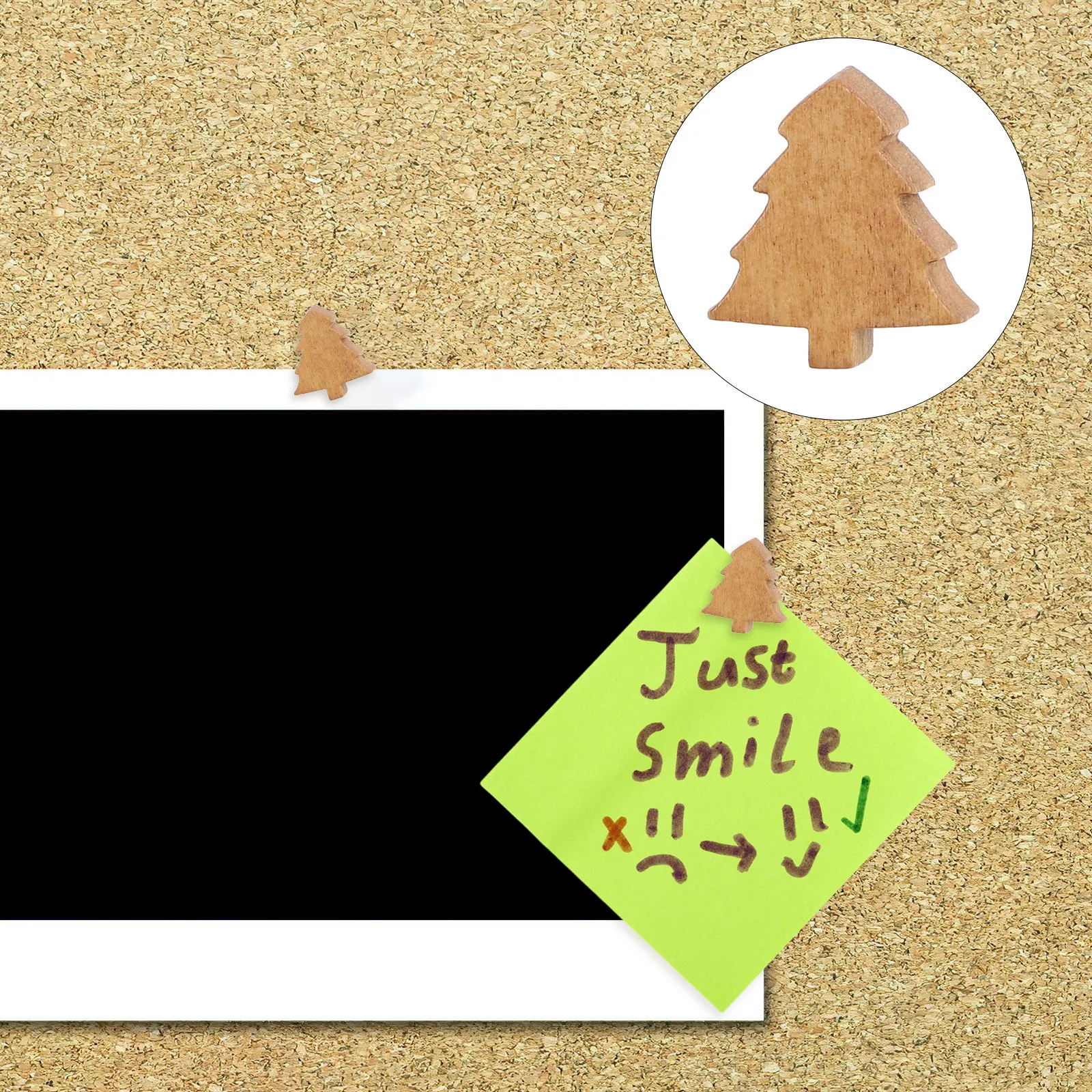 

25 шт. Декоративные деревянные кнопки-гвоздики в форме сосны для пробковой доски, фотостены, карты, доски объявлений, украшений