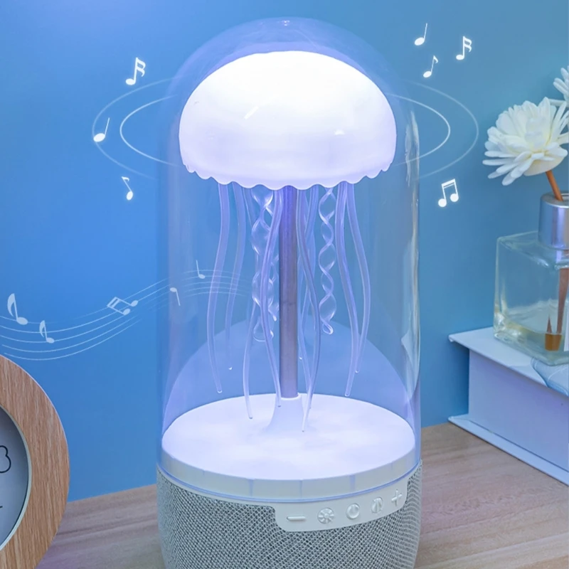 Ocean Themed Jellyfish Lamp Integrated Bluetooth-compatible Subwoofer Night Light Creative Desktop Bedside Decoration