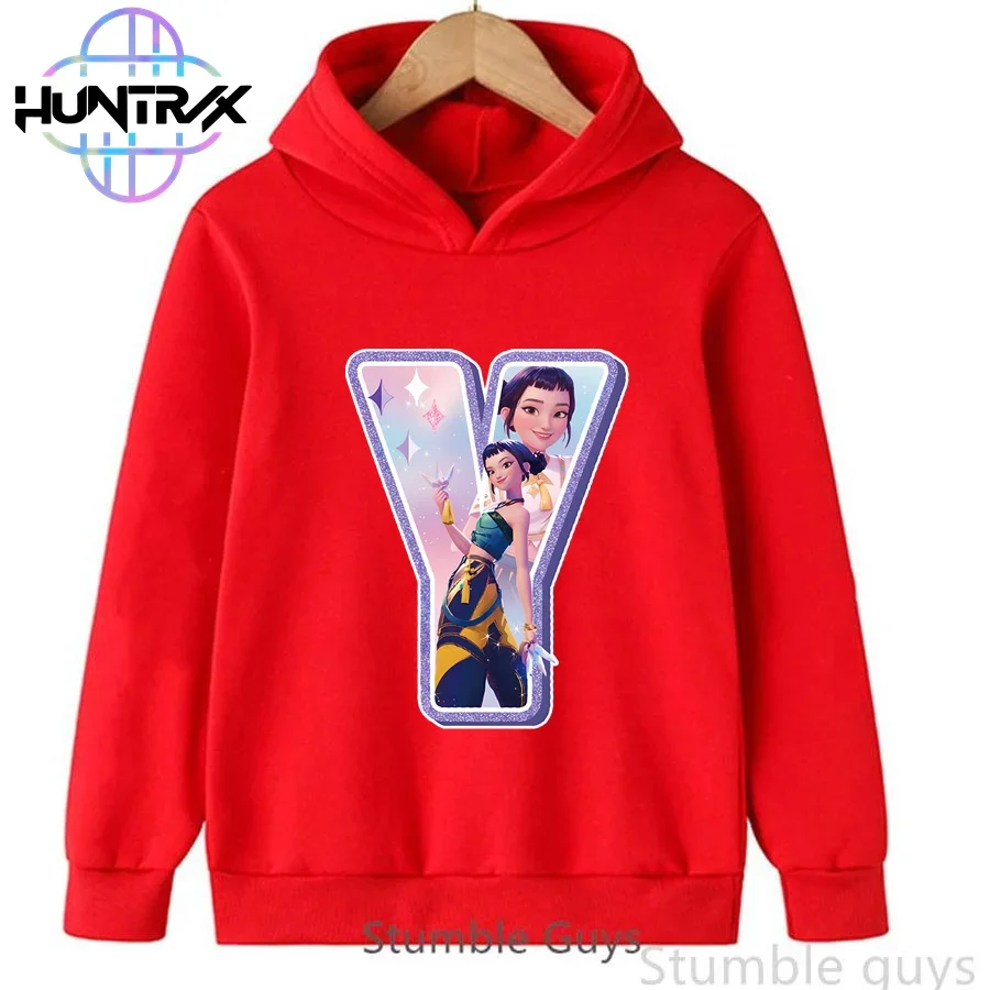 

Autumn Kids Kpop Demon Hunters Hoodie Boys Clothes Girls Letter A-Z Print Soft Casual Wear Hooded Top​