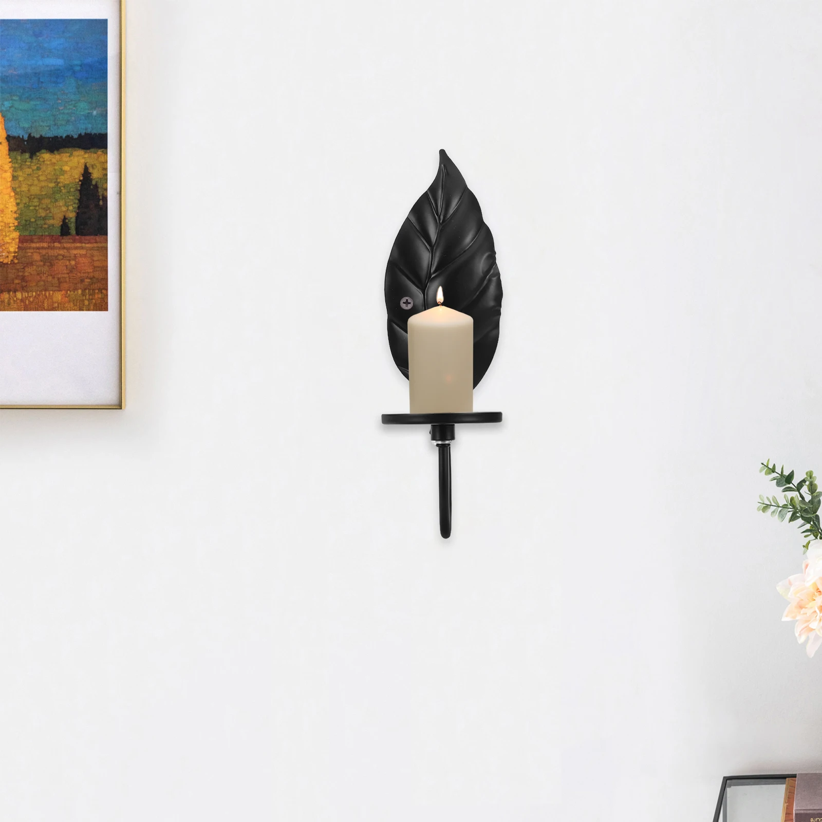 

Wrought Iron Wall Hanging Holder Tray Cup Black Detachable Design Multifunctional Use Spacesaving Mount Vintage Home