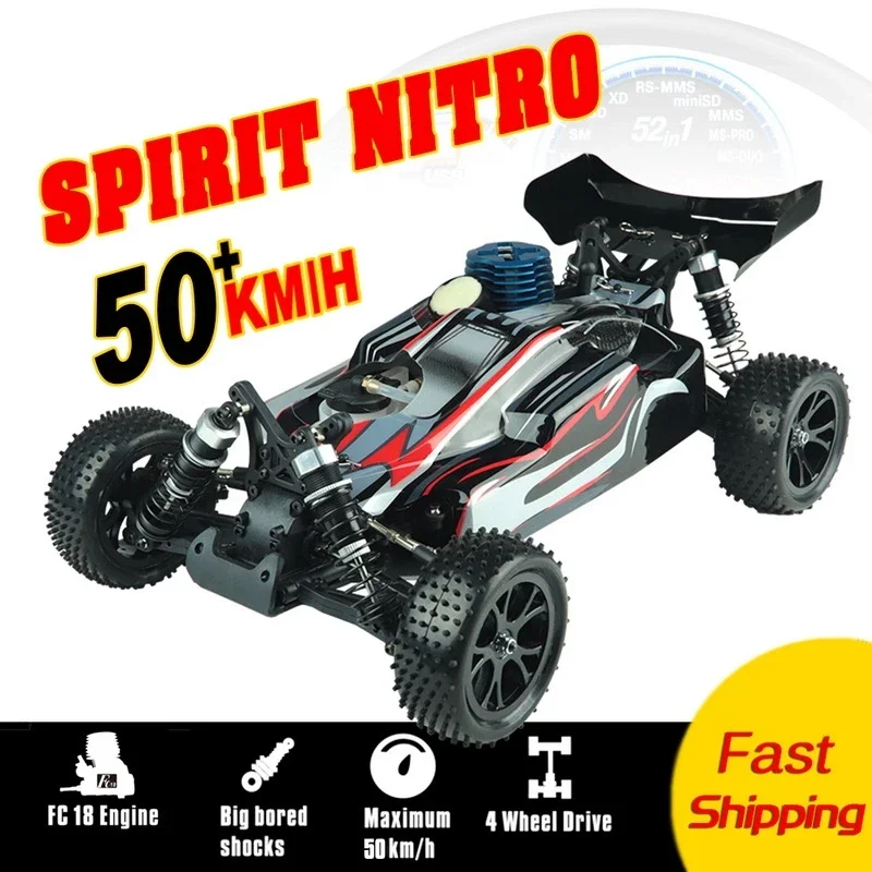 Hot Sale VRX 1/10 Nitro Buggy Car RH1007 Spirit Off-road 4WD RTR Two Speed 2.4G Radio Control Toys for 14+years Gift