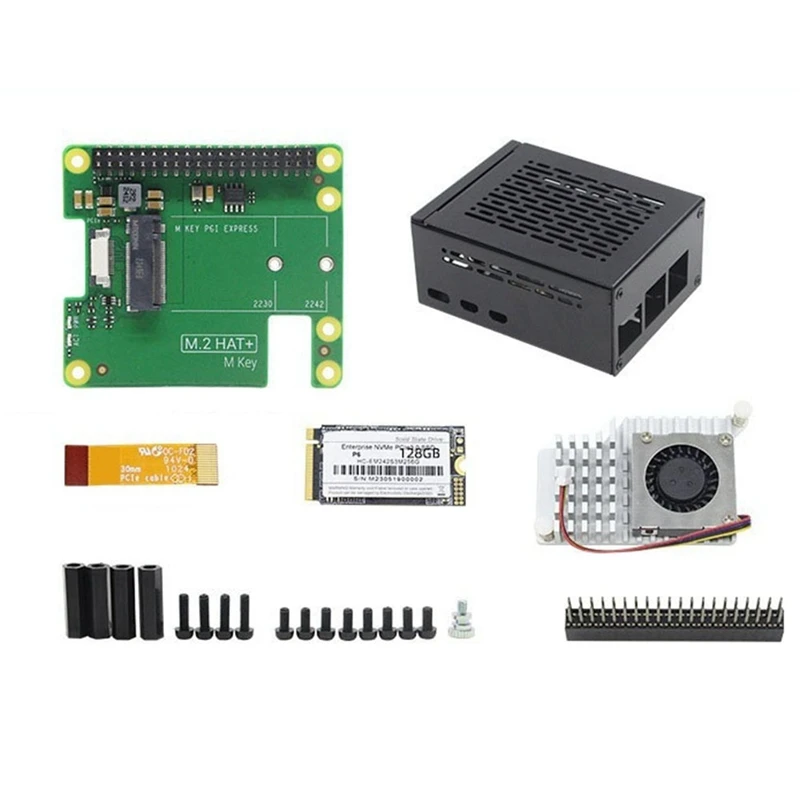

A75T Pcie To M.2 HAT+Для Raspberry Pi 5 Gen2 Gen3 M.2 NVME SSD 2230/2242 M Key PCIE GPIO Плата расширения для комплекта RPI5