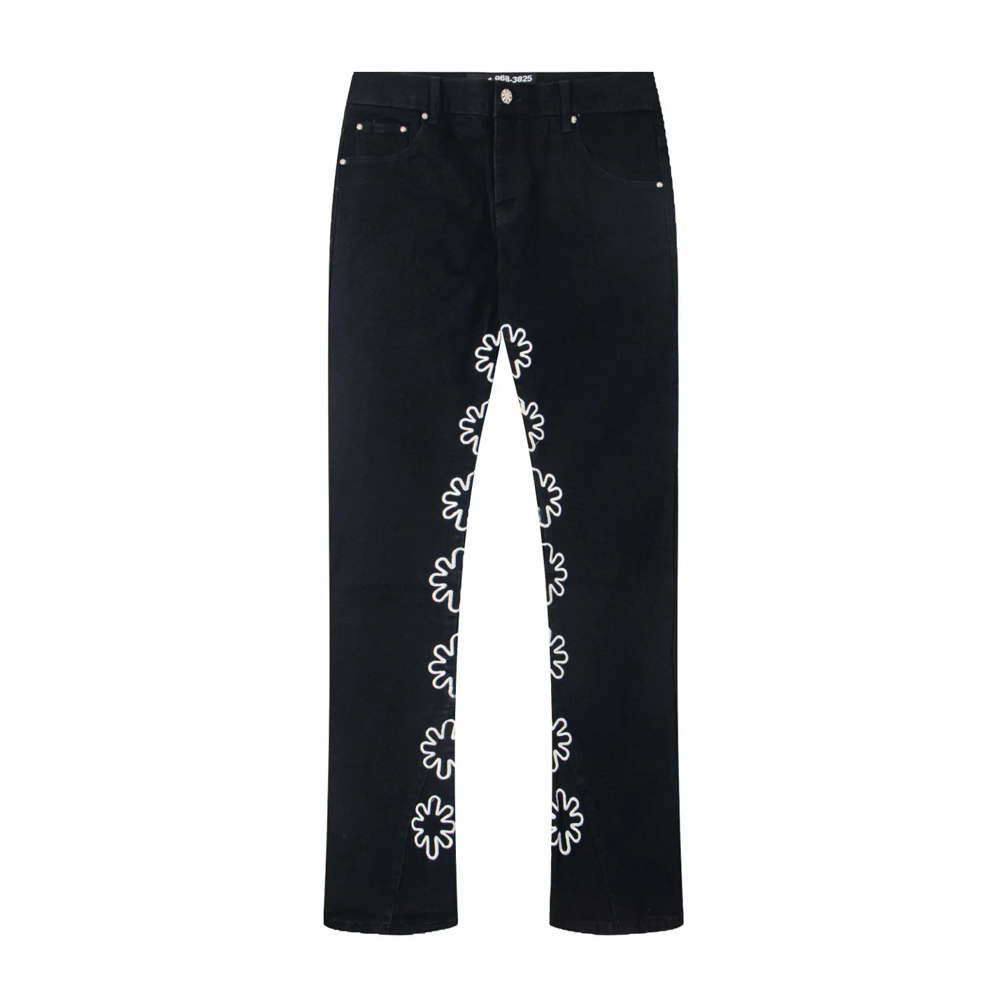 LOSTSHDWS JEANS Sunflower Heavy-Duty Openwork Embroidery American High-Street Patchwork Slightly Flared Jeans