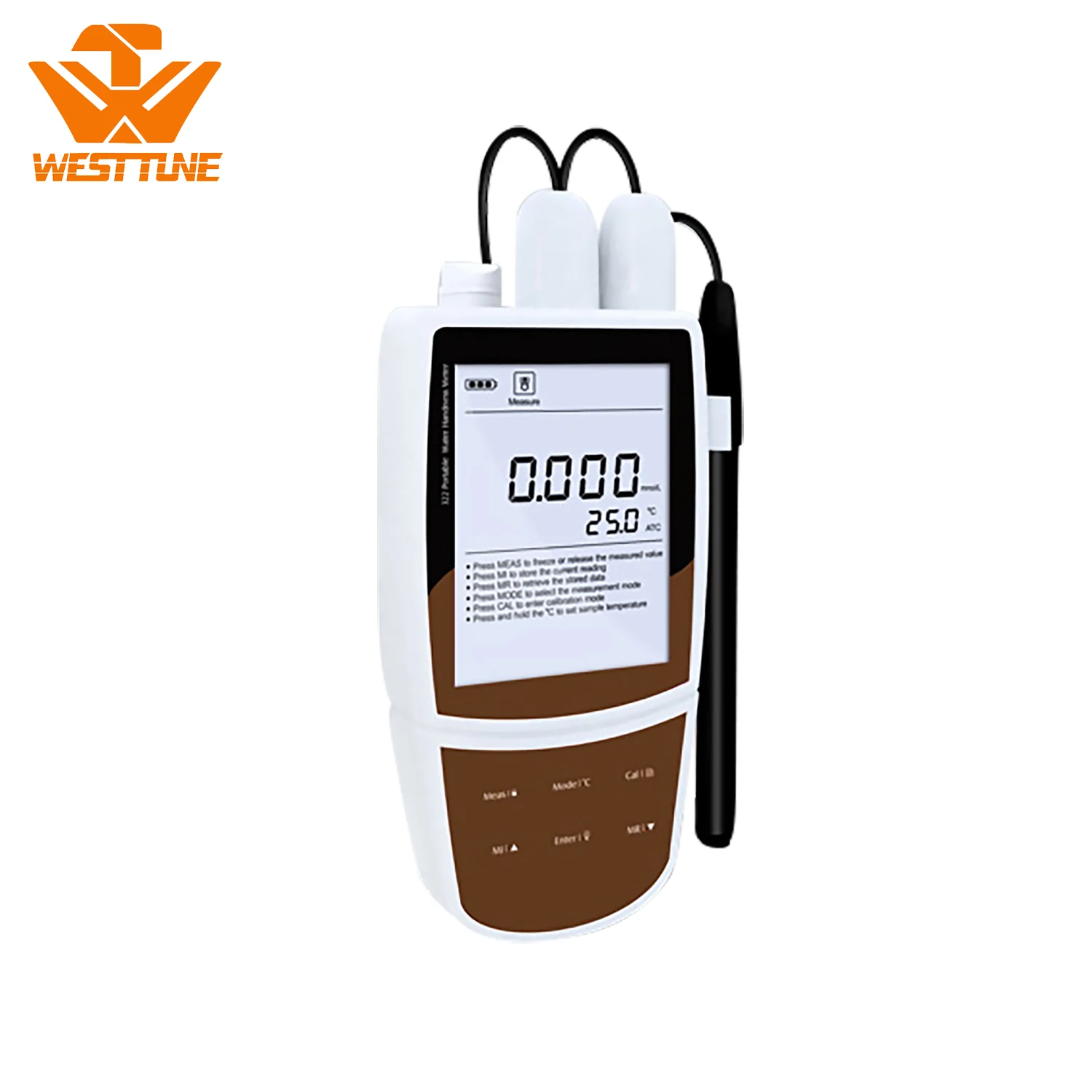 Bante322 Tester per elettrodi portatili digitali per durezza dell'acqua da laboratorio con presa di fabbrica