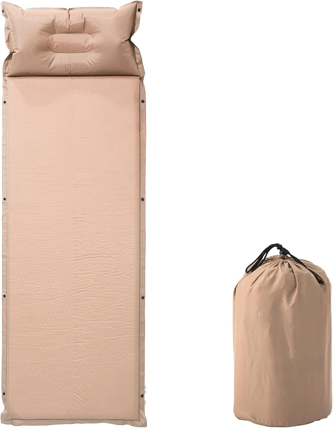 Thick Insulated Foam Self-Inflating Sleeping Pad Fast Inflate Design With Attached Pillow Lightweight For Car Tent Camping Travel