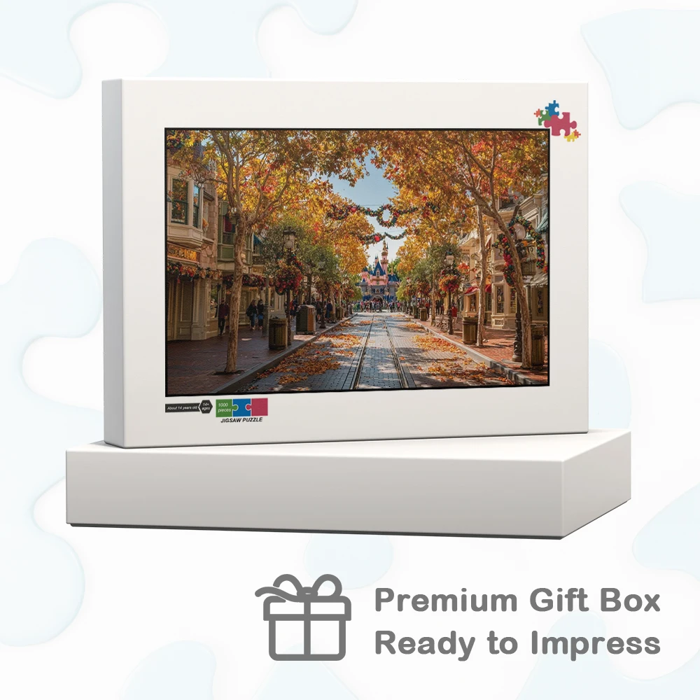 Disneyland Park Puzzle Autunno Magico Puzzle in legno Decorazioni festive Alberi colorati Puzzle Giochi per famiglie per adulti