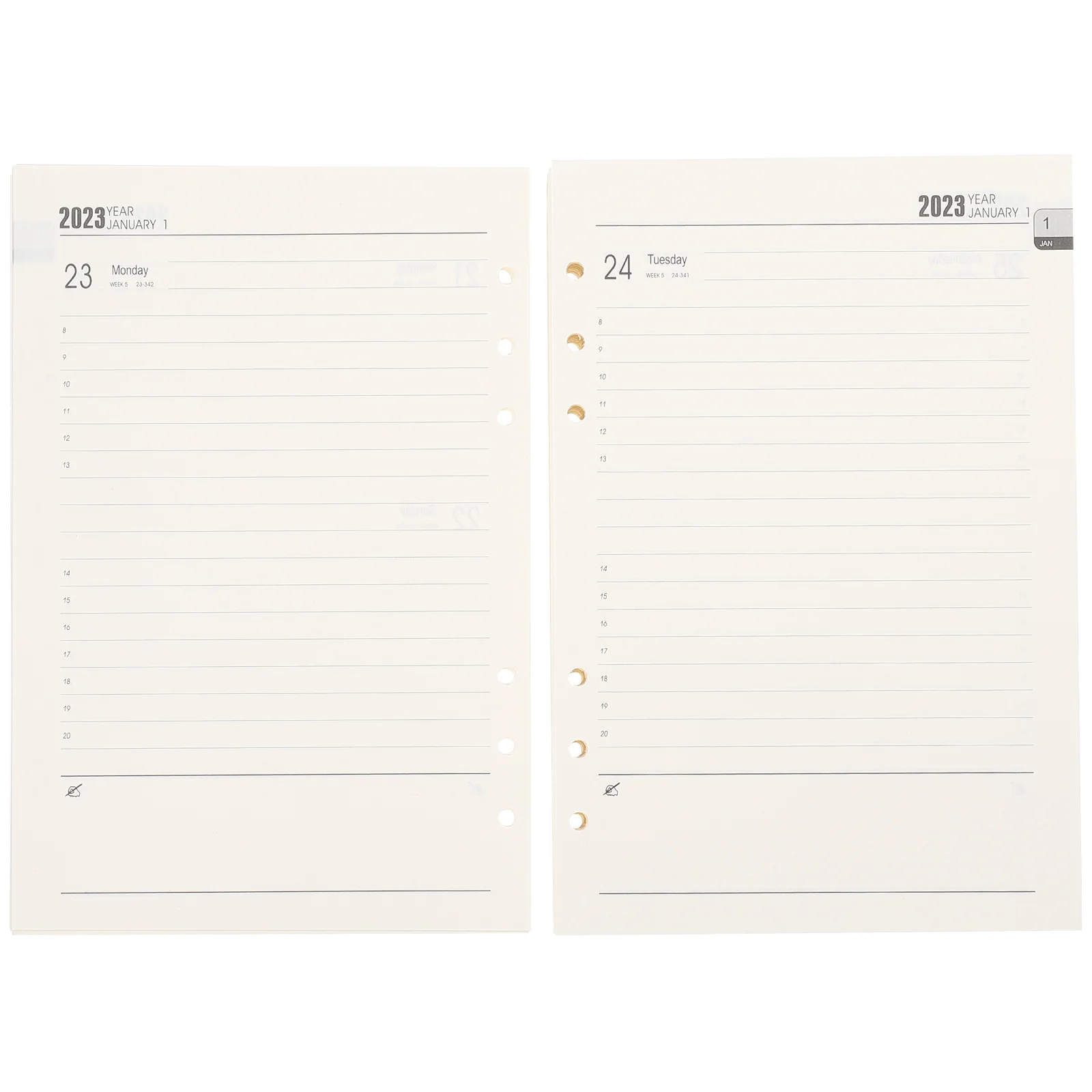 

Notebook Filler Paper Journal Inserts 2023 Loose-leaf Refills Daily Supply Replaceable Papers
