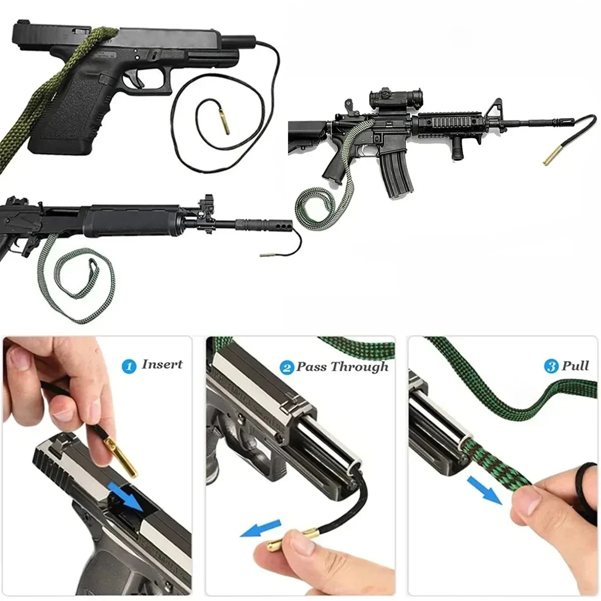 Cuerda táctica para limpieza de armas: cañón y calibre universal - imagen 2