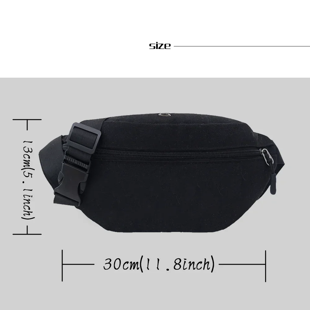 Chest Bag Travel Waist Bags Unisex Cute Monster Series Printing Lightweight Leisure Sports Banana Bags Canvas Fanny Pack 2024