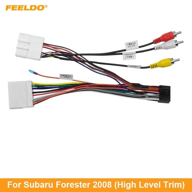 FEELDO-Adaptador de Cable de alimentación Android para Subaru Forester, reproductor de CD/DVD, arnés de cableado, Audio estéreo, 16 pines