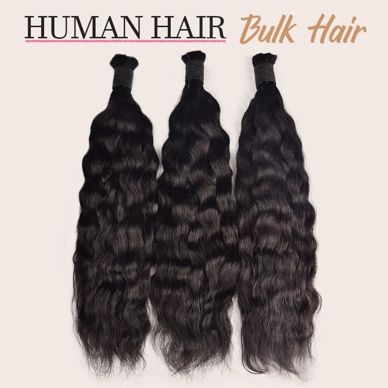 16-24 بوصة موجة و الرطب بوهو الضفائر السائبة الإنسان تجديل الشعر لا لحمة وصلات شعر البوهيمي الطبيعي عذراء 100% الشعر البشري