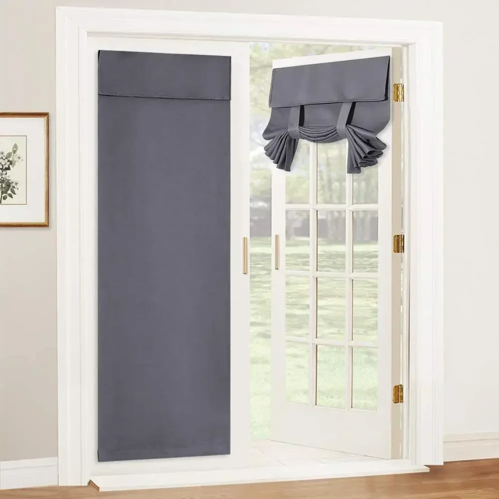 1pc cortina de porta francesa de alto blackout para privacidade, tela de janela tricia com isolamento térmico, persiana de pátio
