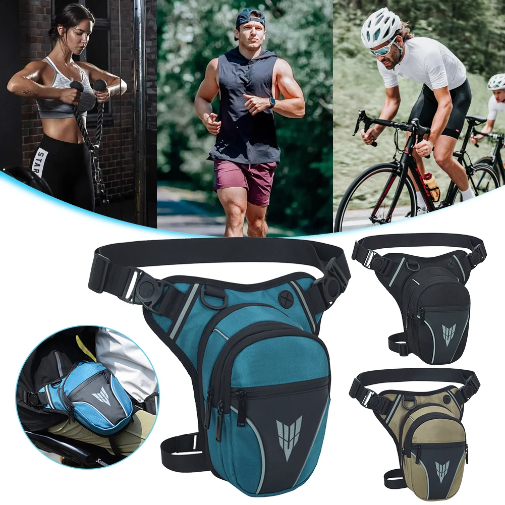Men Motorcycle Leg Side Bag Large Capacity Motorbike Thigh Belt Bag Multipocket Motorcycle Hip Waist Bag Outdoor Sports Ride Bag