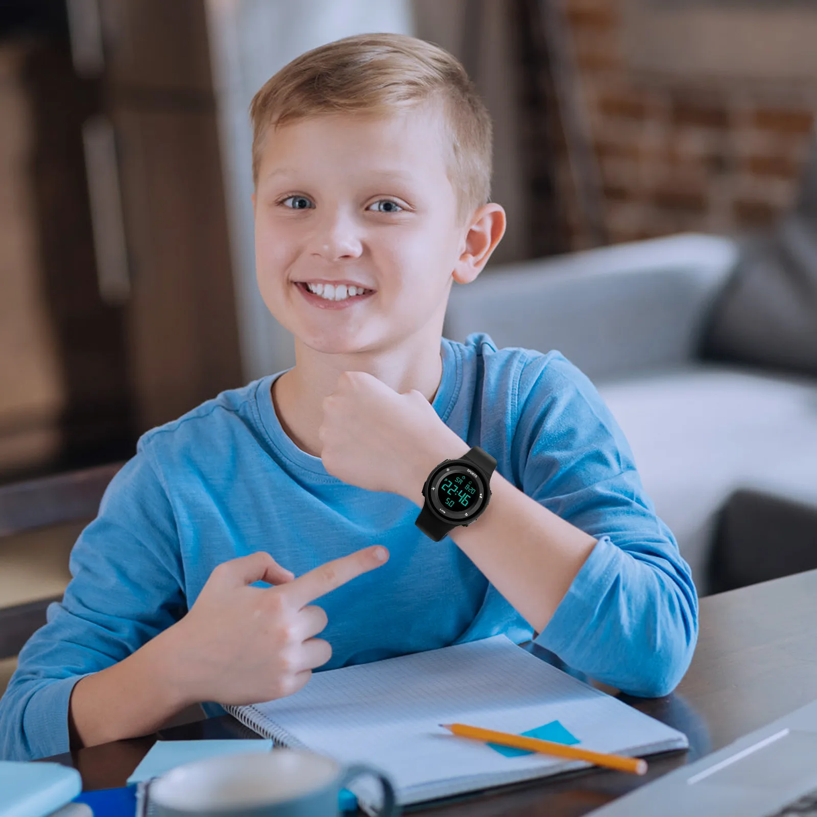 Men'S Sports Watch Led Digital Watch Luminous Waterproof Multi-Function Sports Clock Large Dial Student Outdoor Military Watch