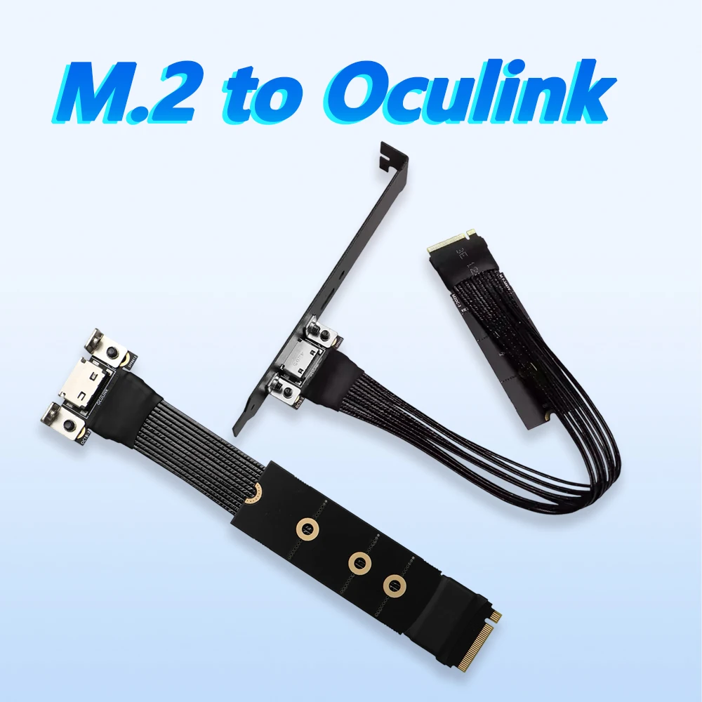 

M.2 To Oculink Extension Cable PCIE 4.0 X4 Gen4 Silver Plated Small Host for Built-in External Graphics Card Dock with Bracket