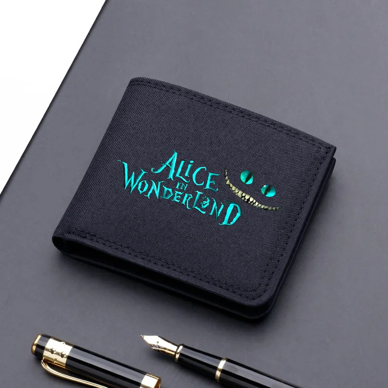 Alice in Wonderland Wallet Women Men Student Coin Purse Card Holder Small Canvas Storage Bag Credit Card Case Bag Wallet