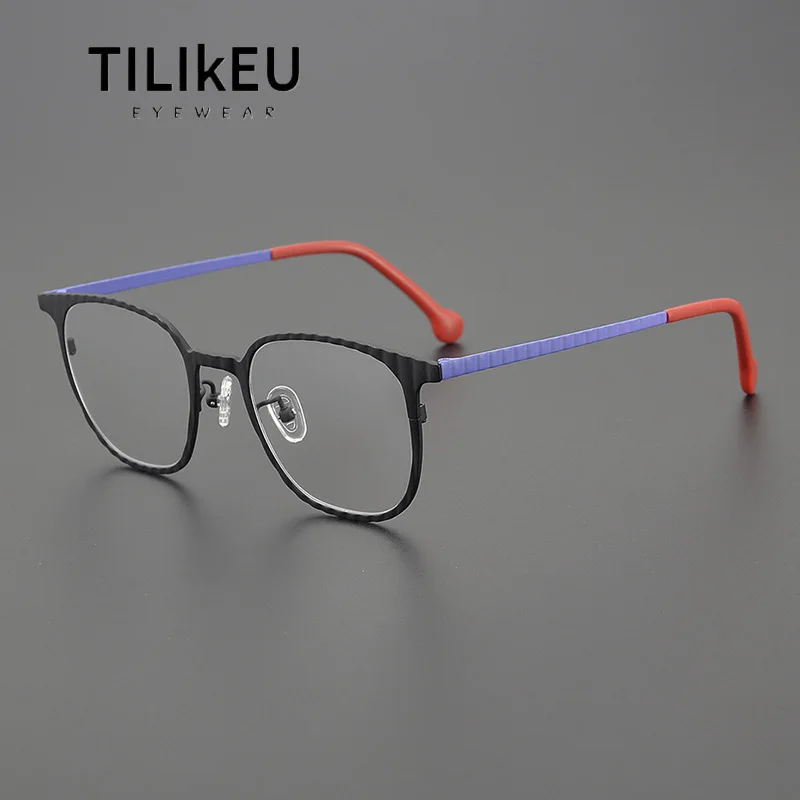 

Trend Color Pure Titanium Ultra-Light Square Eyeglasses Frames Designer-Customized Men Women Optical Prescription Glasses Frames