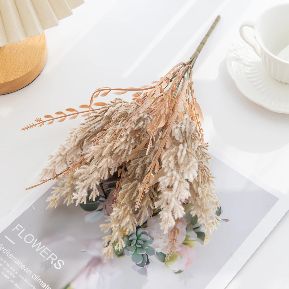 Künstliche Schilfpflanze für Zuhause, Büro, Party, Tischvase, Bonsai-Dekoration, Outdoor, Garten, Hof, Hochzeit, Braut, DIY-Fotografie-Requisite – Detail 6