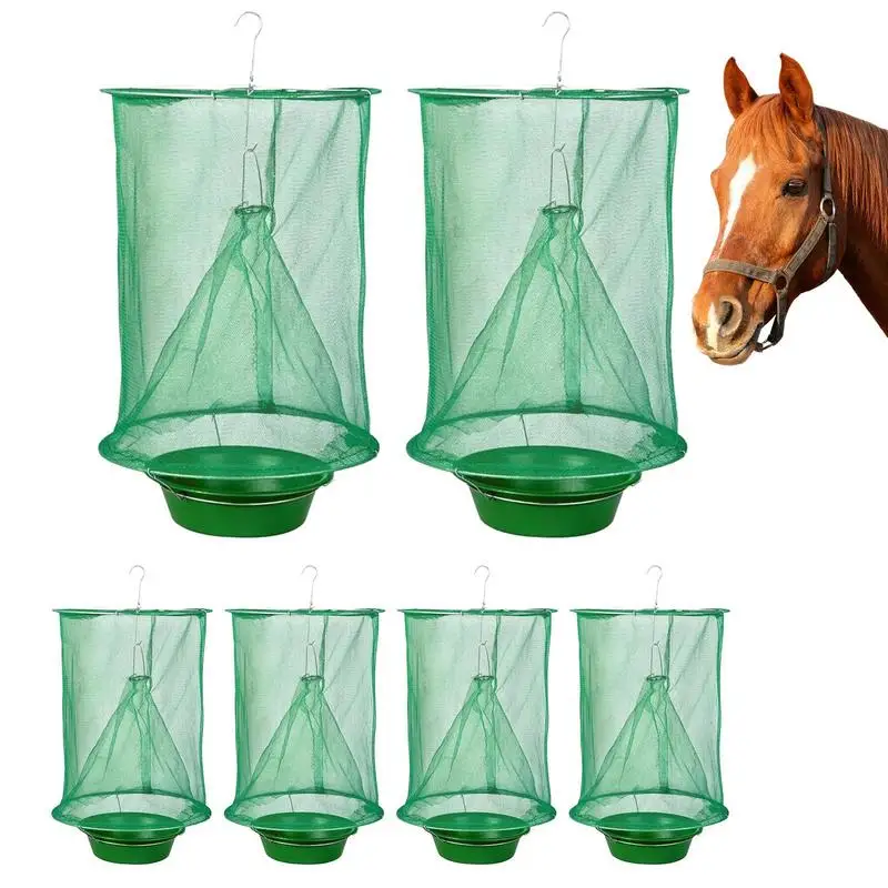 

Fly Hunter 6X Reusable Fruit Fly Traps Catcher Folding Hangable Outdoor Flying Animal Control For Barn Garden Patio Camping