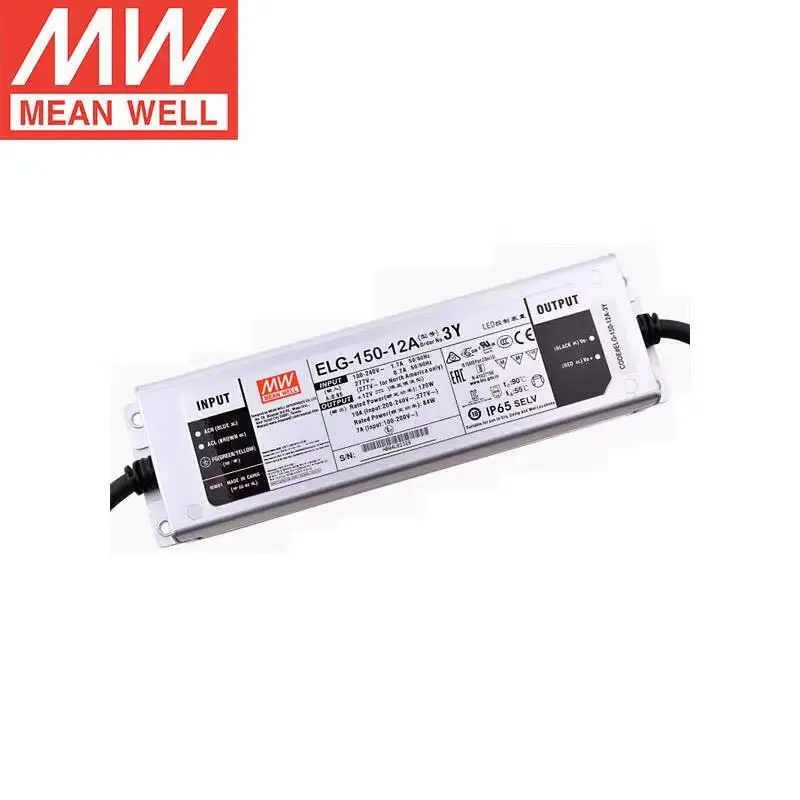 

MEAN WELL ELG-150-12A-3Y 12VDC 10A IP65 PFC Function Water Proof Power Supply Constant Voltage Constant Current LED Driver