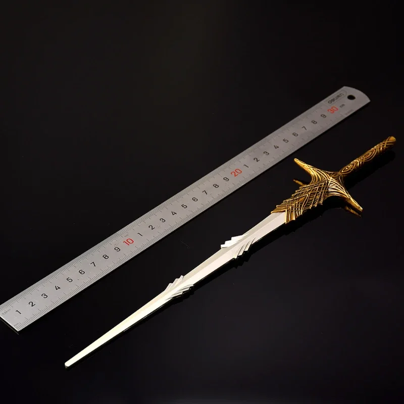 30cm/11.81in Eldenn Peripherals Leda's Long Sword Full Metal Game Weapon Model Sword Katana Desktop Collectible Ornament Boy Toy