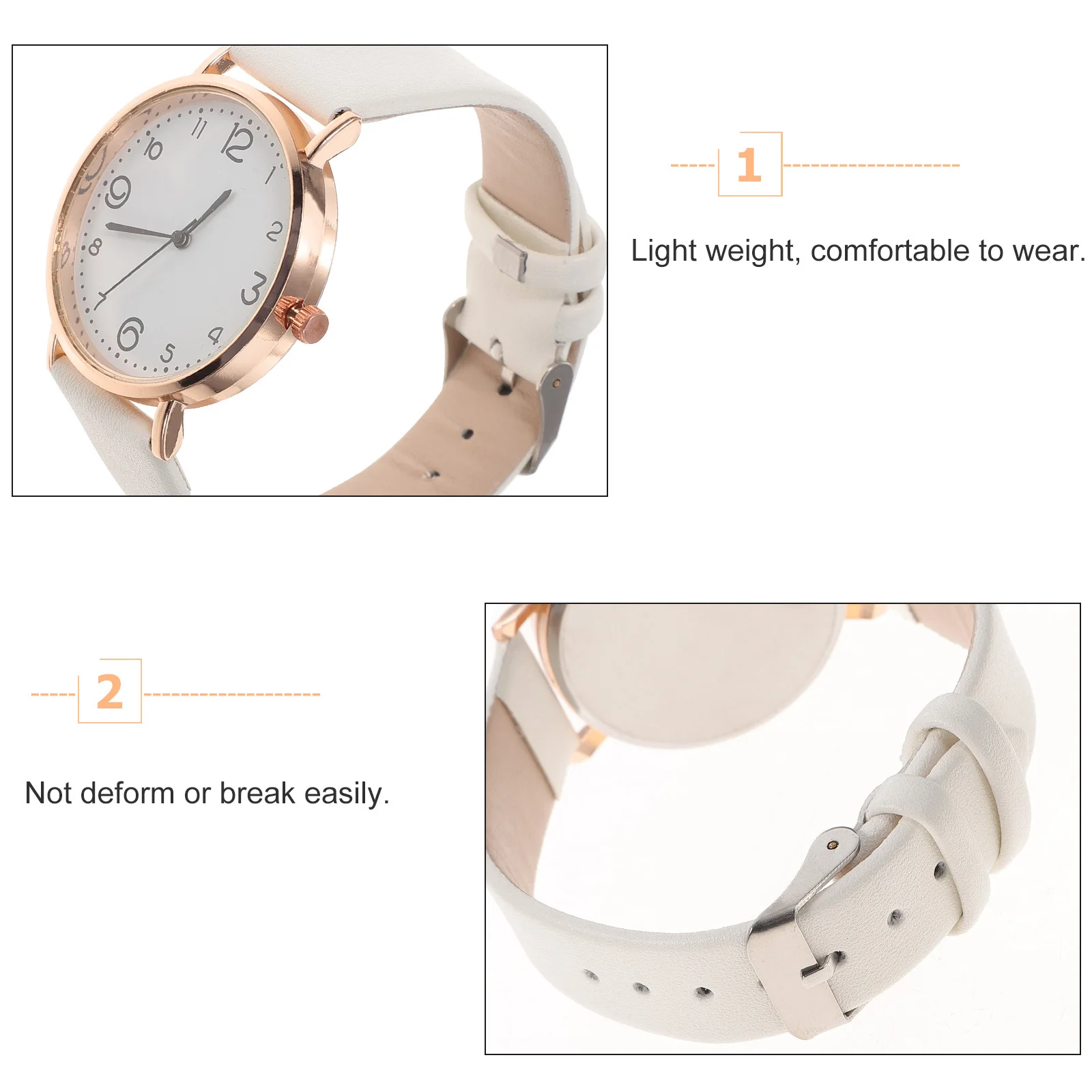 

2Pcs Fashionable Watch for Women Quartz Casual Wrist Watch Simple Design Comfortable Wear Ideal Gift for Girlfriend Wife