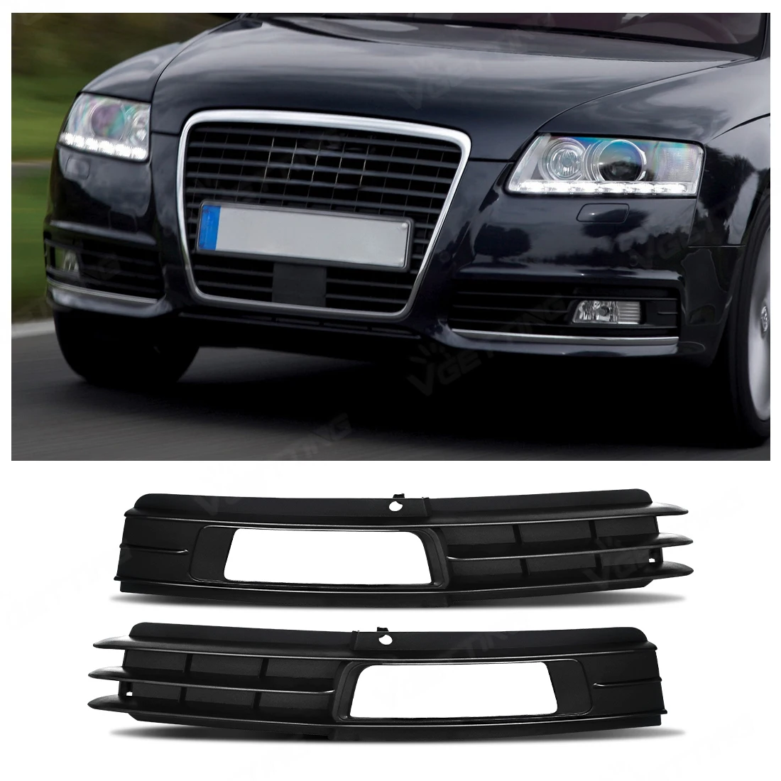 

Передний бампер, противотуманная фара, решетка, рамка для Audi A6 C6 4F Sedan Avant 2008 2009 2010 2011 4F0807681P, левая/правая аксессуары