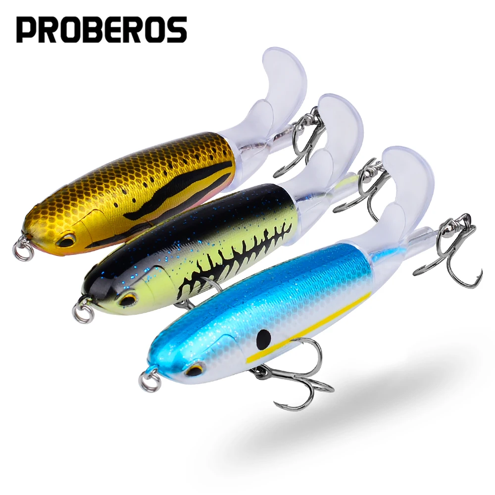 

1PCS Hard Plopper Soft Rotating TailFishing Tackle Fishing Bait 13.5g-32.5g Topwater Fishing Lure Whopper Popper Artificial Bait