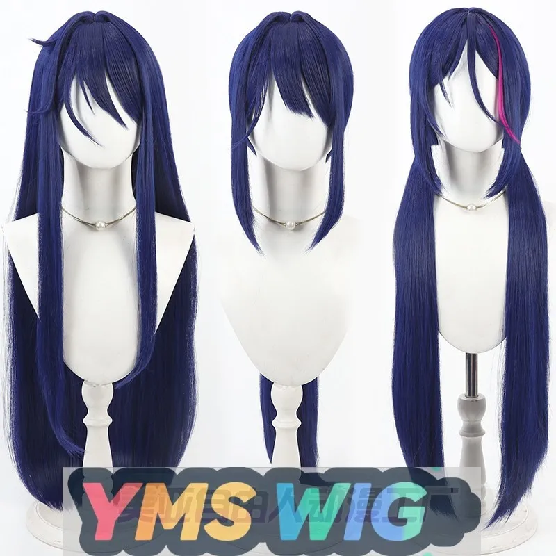 

[ YMS WIG ]Cyber Ghost Crazy Mita Cosplay Wig, Kind Miside DEMO Dark Blue Scalp