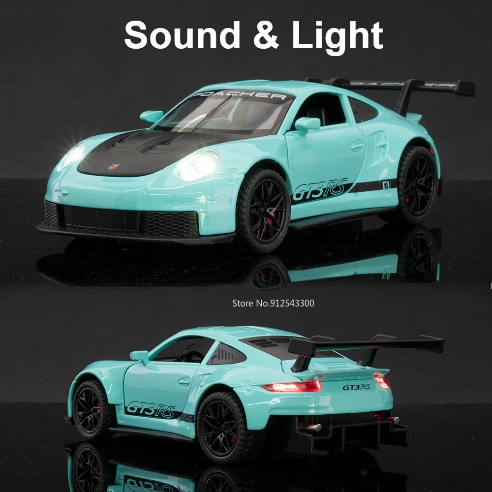 1:32 GT3-RS カイエン スポーツカー モデル おもちゃ ダイキャストメタル プルバック ドア開閉 ライトサウンド 車 モデル ホビー 装飾品 ギフト